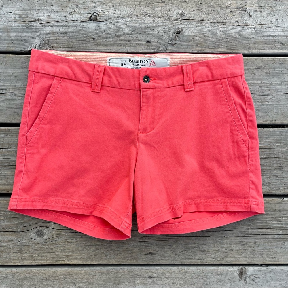 Burton Mid Short Hot Coral Mid Rise Chino Short